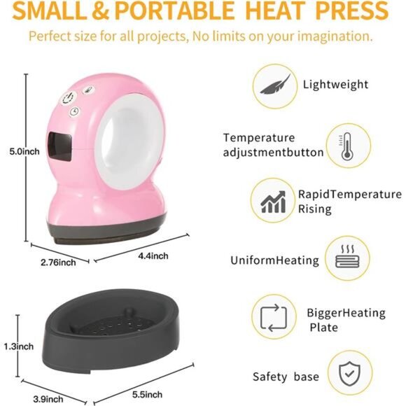 Mini Heat Press Machine for T Shirts Portable Automatic Easy Heat Press - Picture 3 of 7